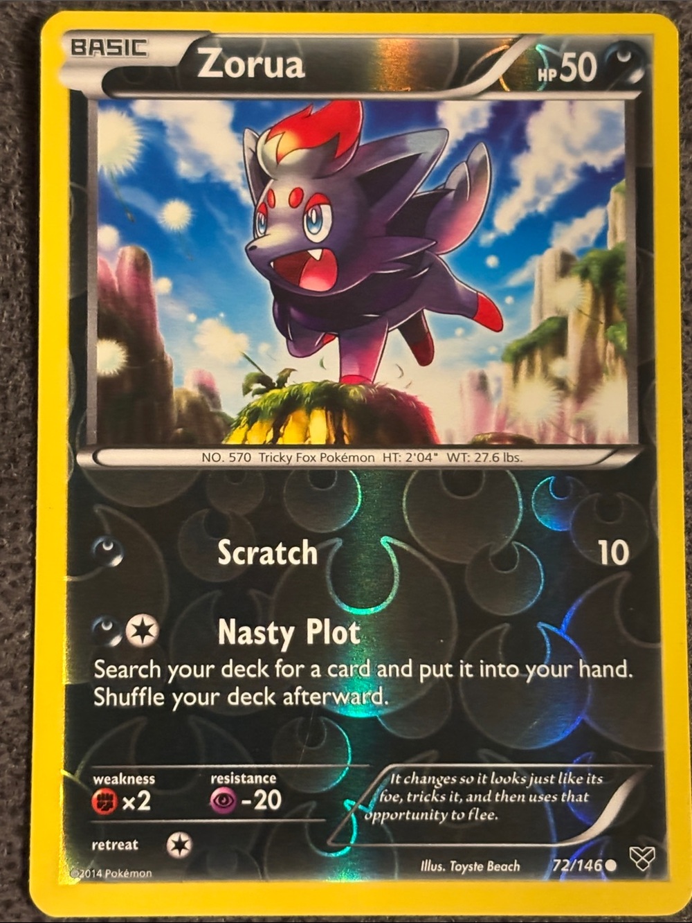 Zorua Reverse Holo Pokémon Card